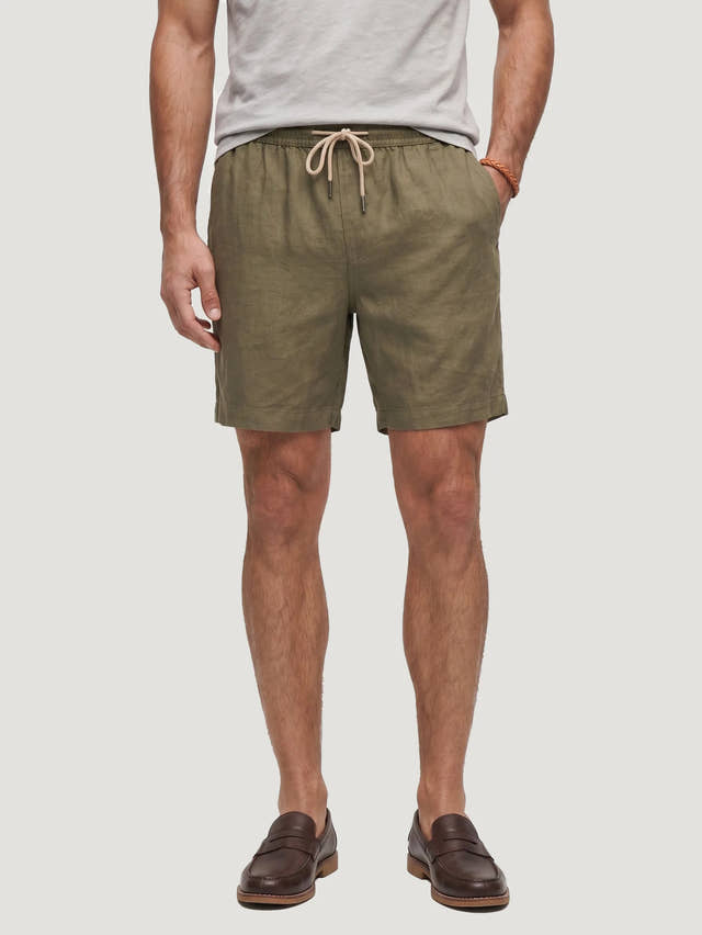 Pantaloncini con coulisse in 100% lino europeo
