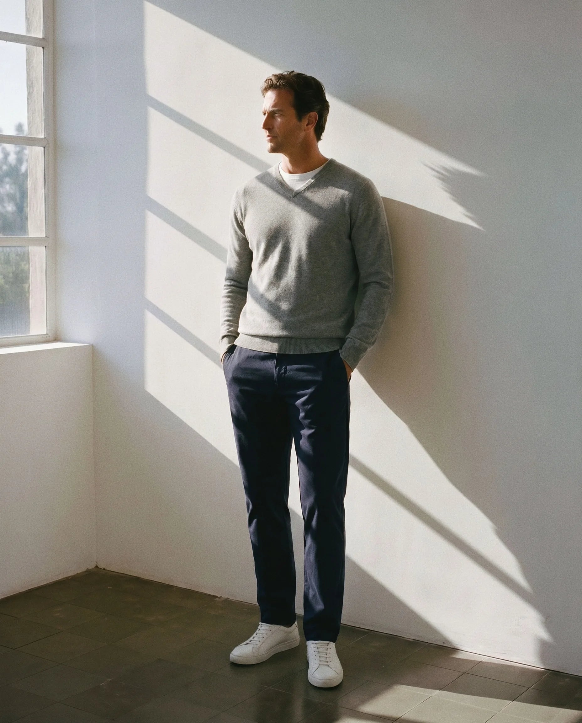 Mongolian Cashmere V-Neck Sweater