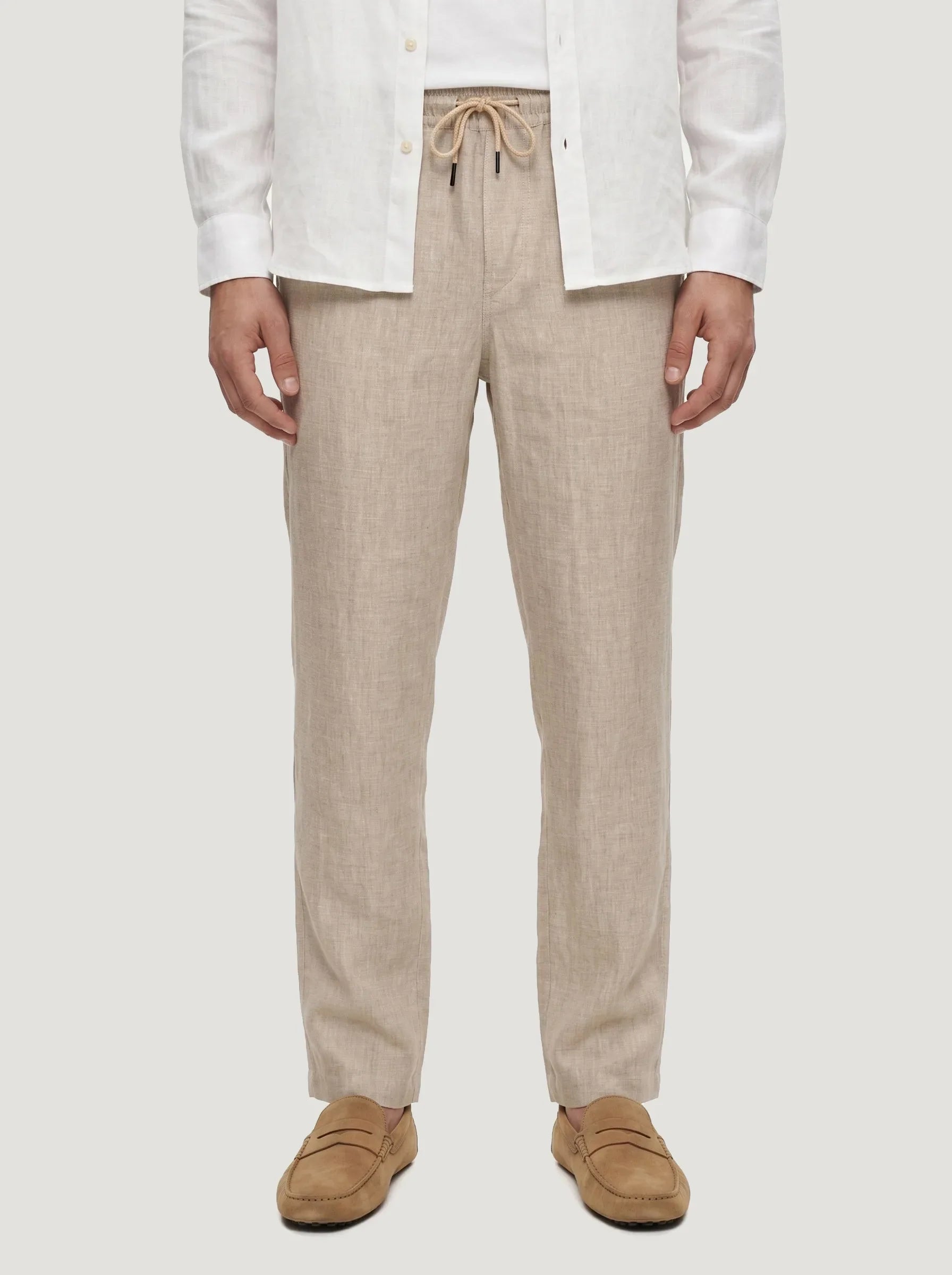 Pantaloni con coulisse in 100% lino europeo — Confezione da 2