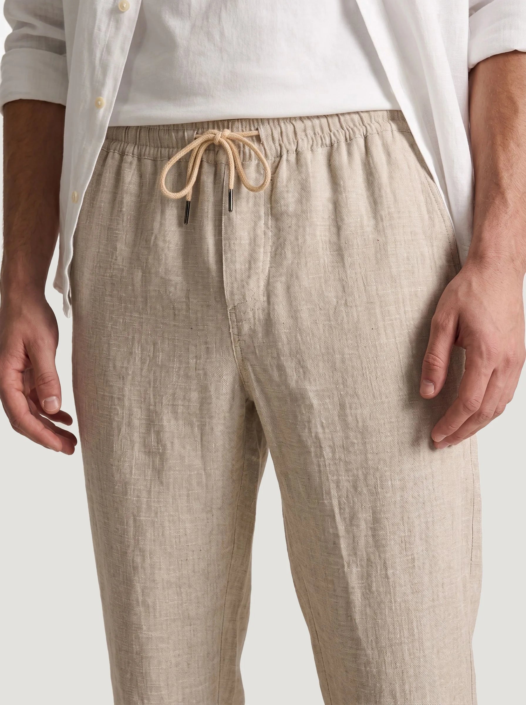 Pantaloni con coulisse in 100% lino europeo — Confezione da 2