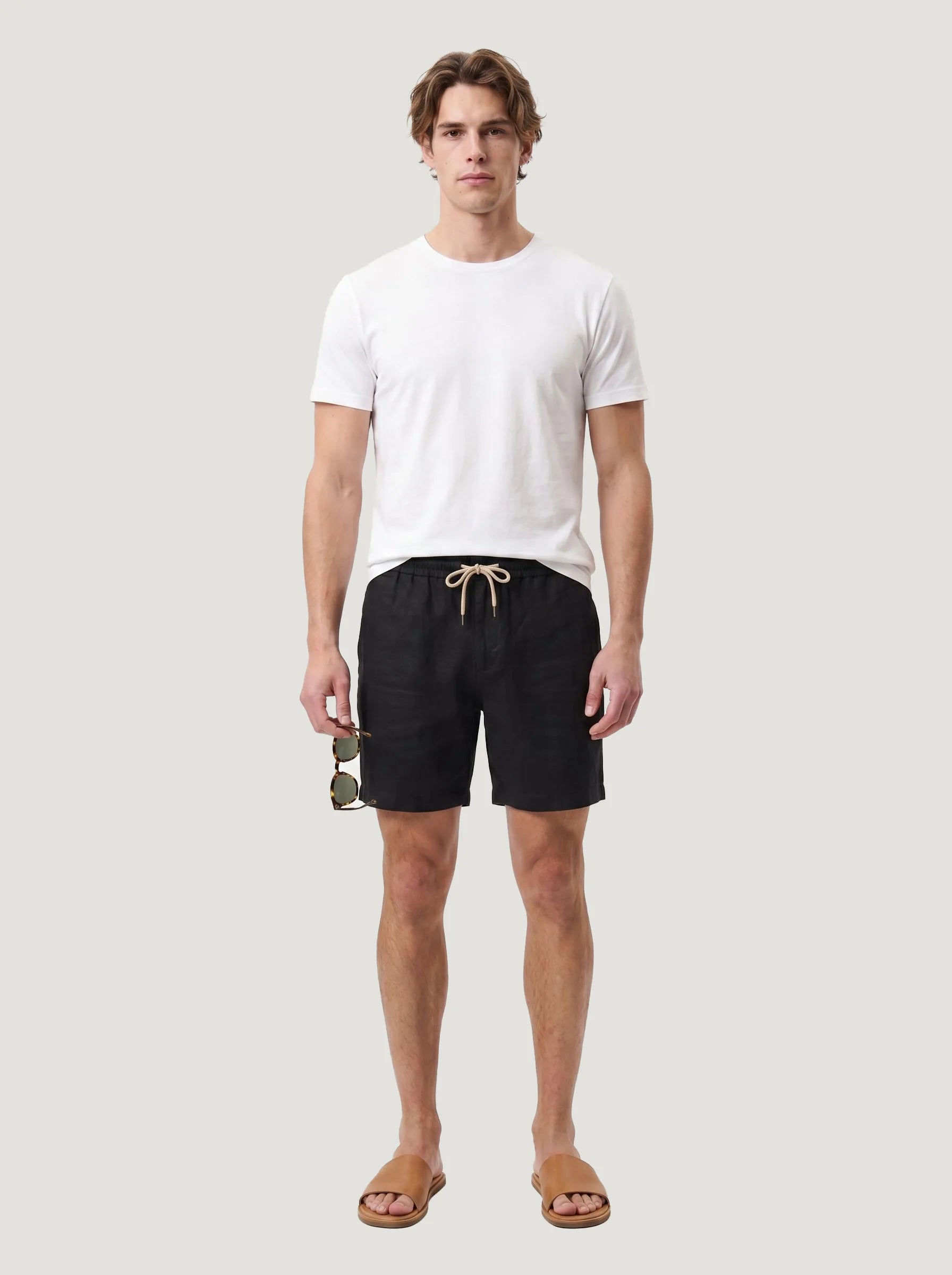 Short à cordon en 100 % lin européen — Lot de 2