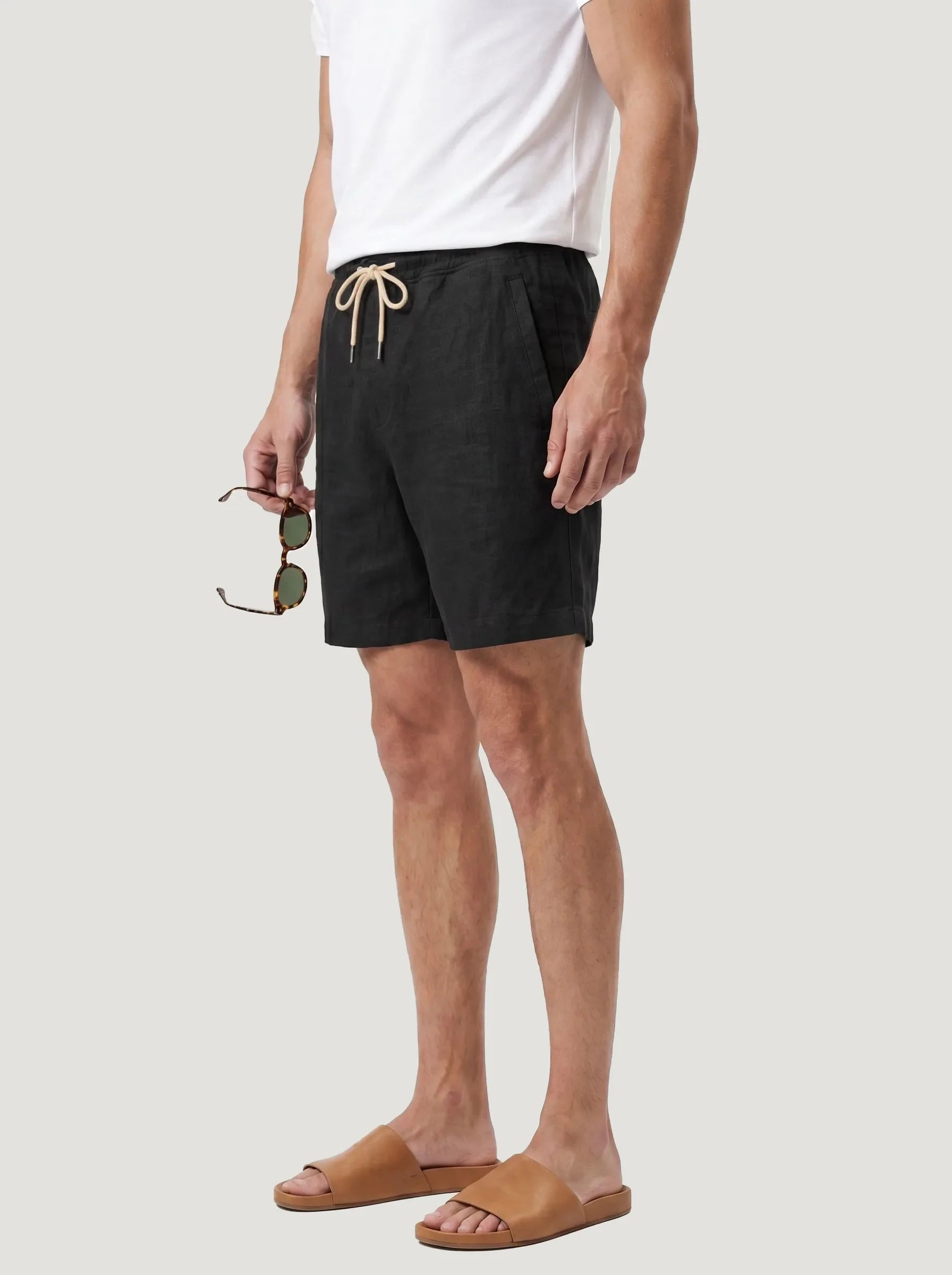Short à cordon en 100 % lin européen — Lot de 2