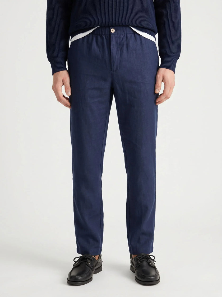 100 % europäische Leinen-Bundfaltenhose — 2er-Pack
