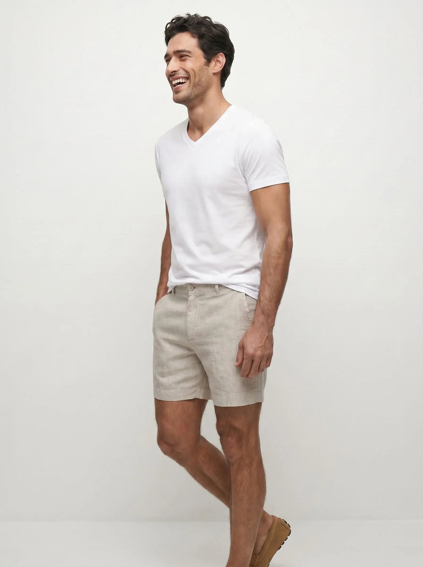100 % europäische Leinen-Dress-Shorts – 2er-Pack
