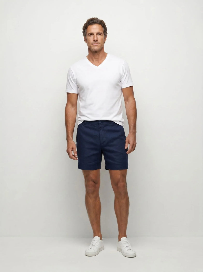 100 % europäische Leinen-Dress-Shorts – 2er-Pack