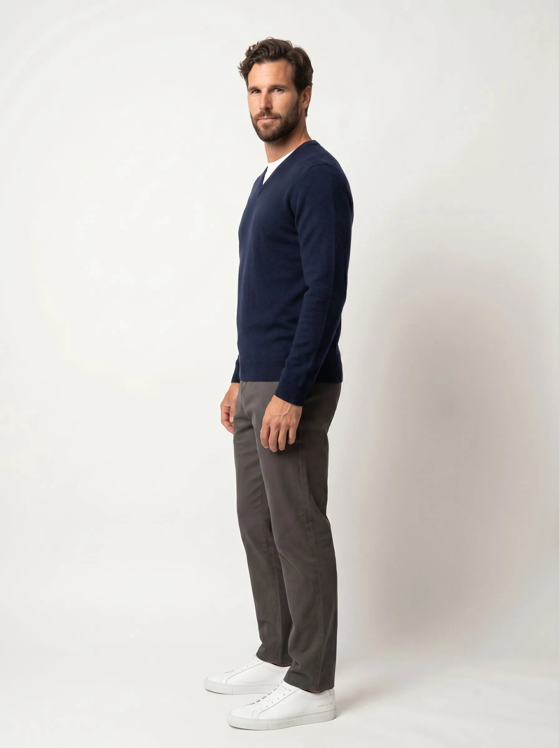 Mongolian Cashmere V-Neck Sweater