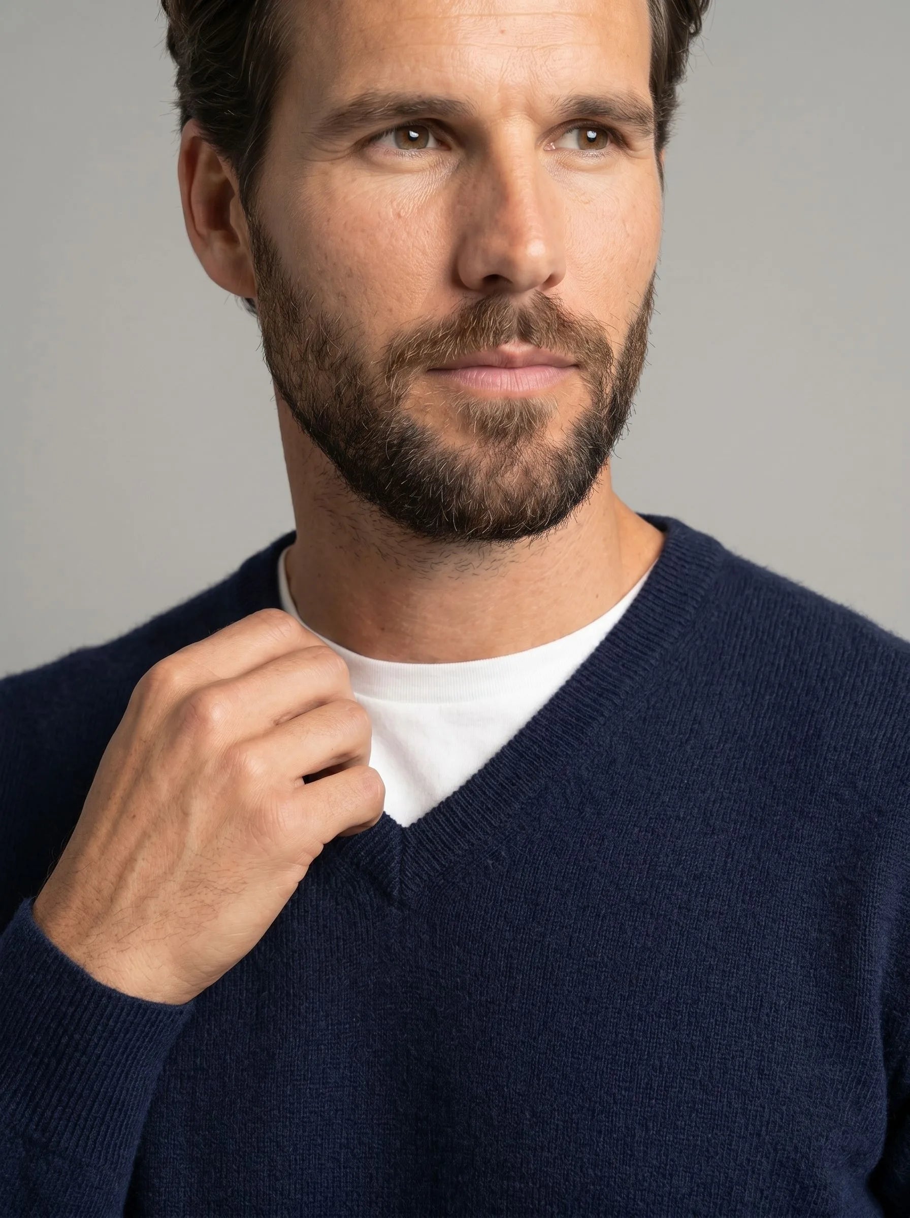 Mongolian Cashmere V-Neck Sweater