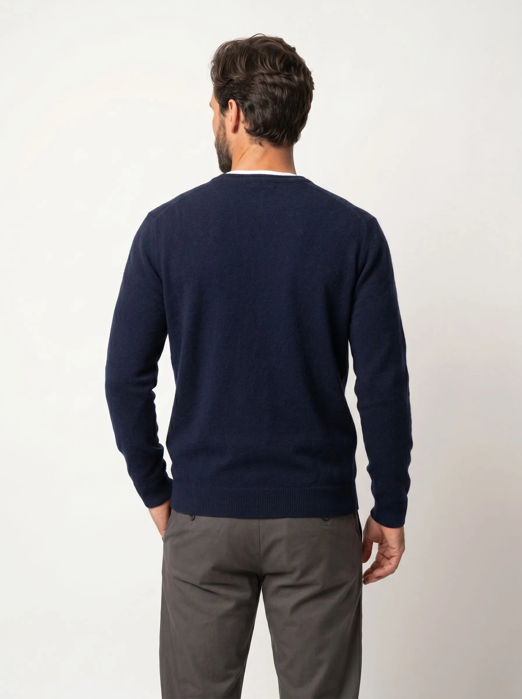 Mongolian Cashmere V-Neck Sweater