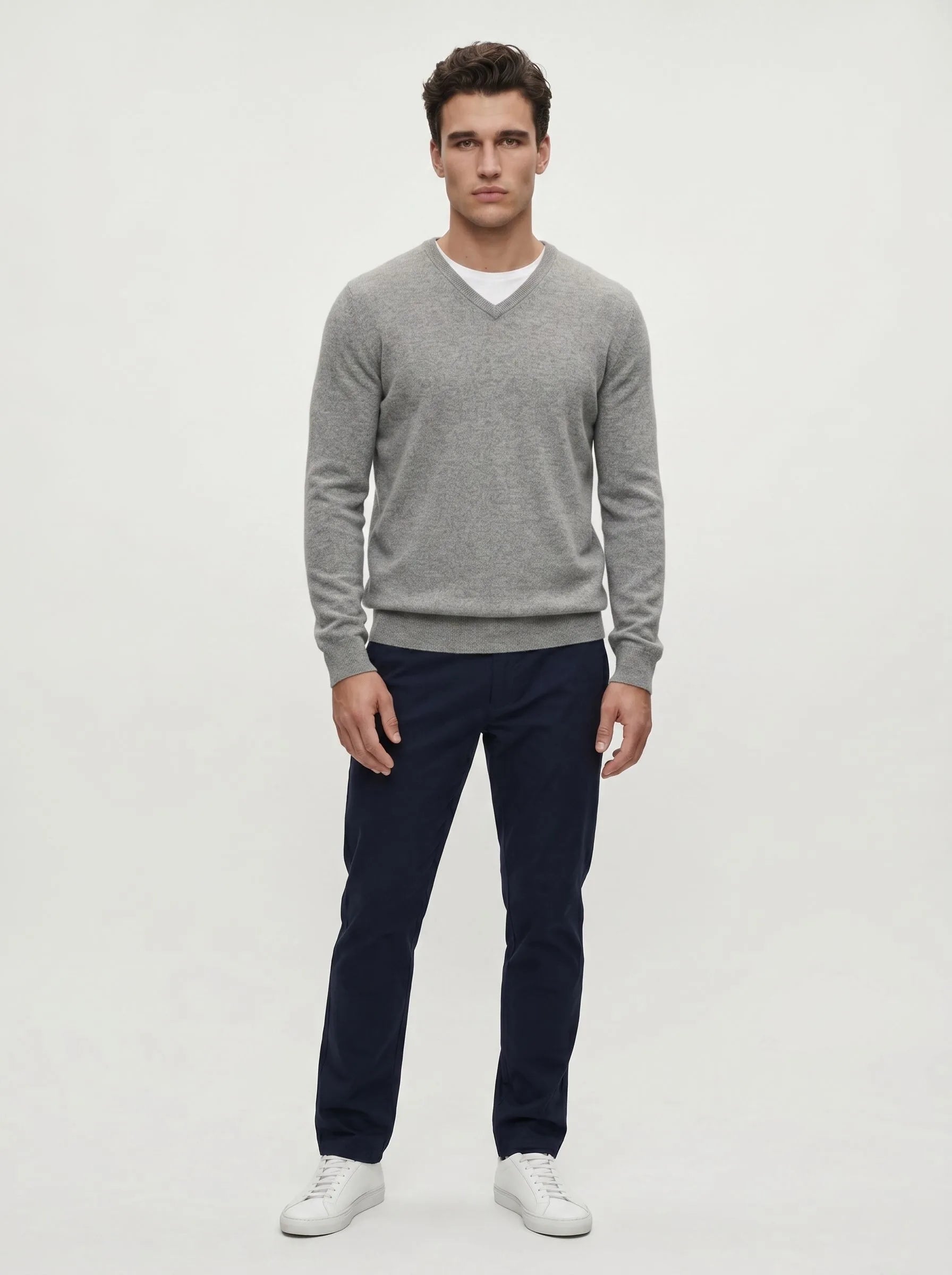 Mongolian Cashmere V-Neck Sweater