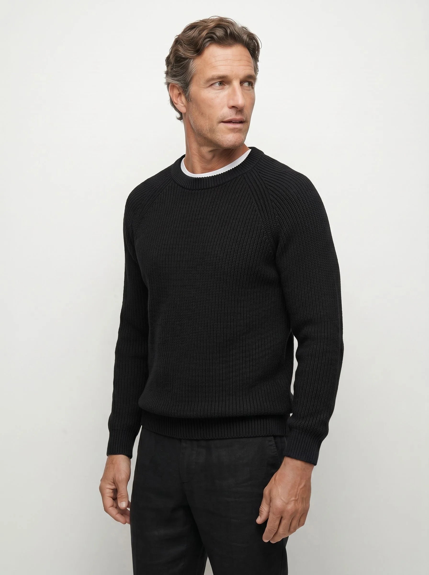 Organic Cotton Ribbed Crewneck Sweater