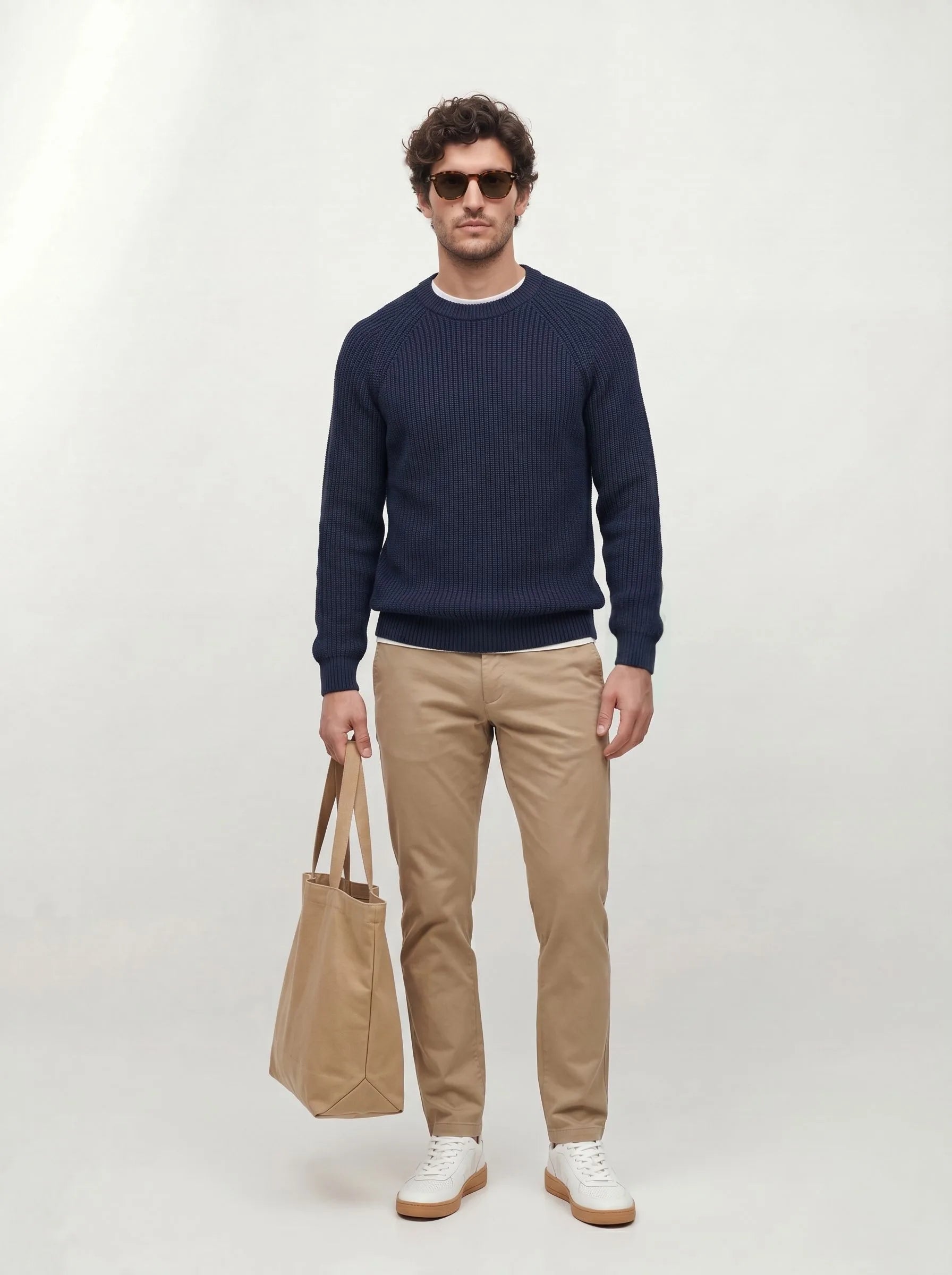 Organic Cotton Ribbed Crewneck Sweater
