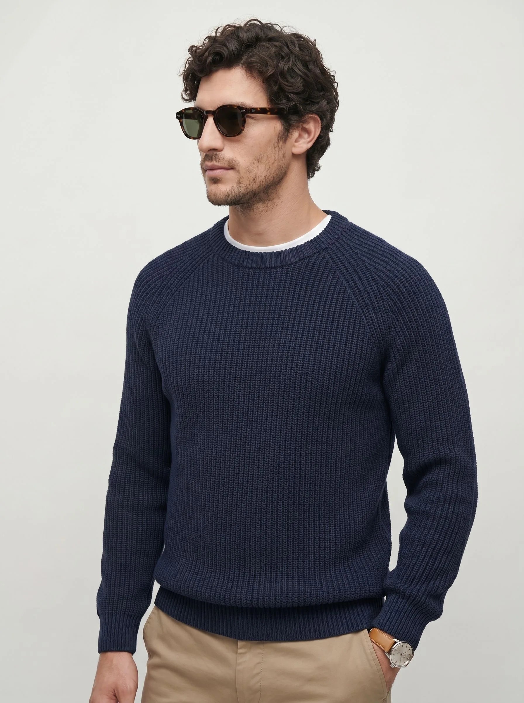 Organic Cotton Ribbed Crewneck Sweater