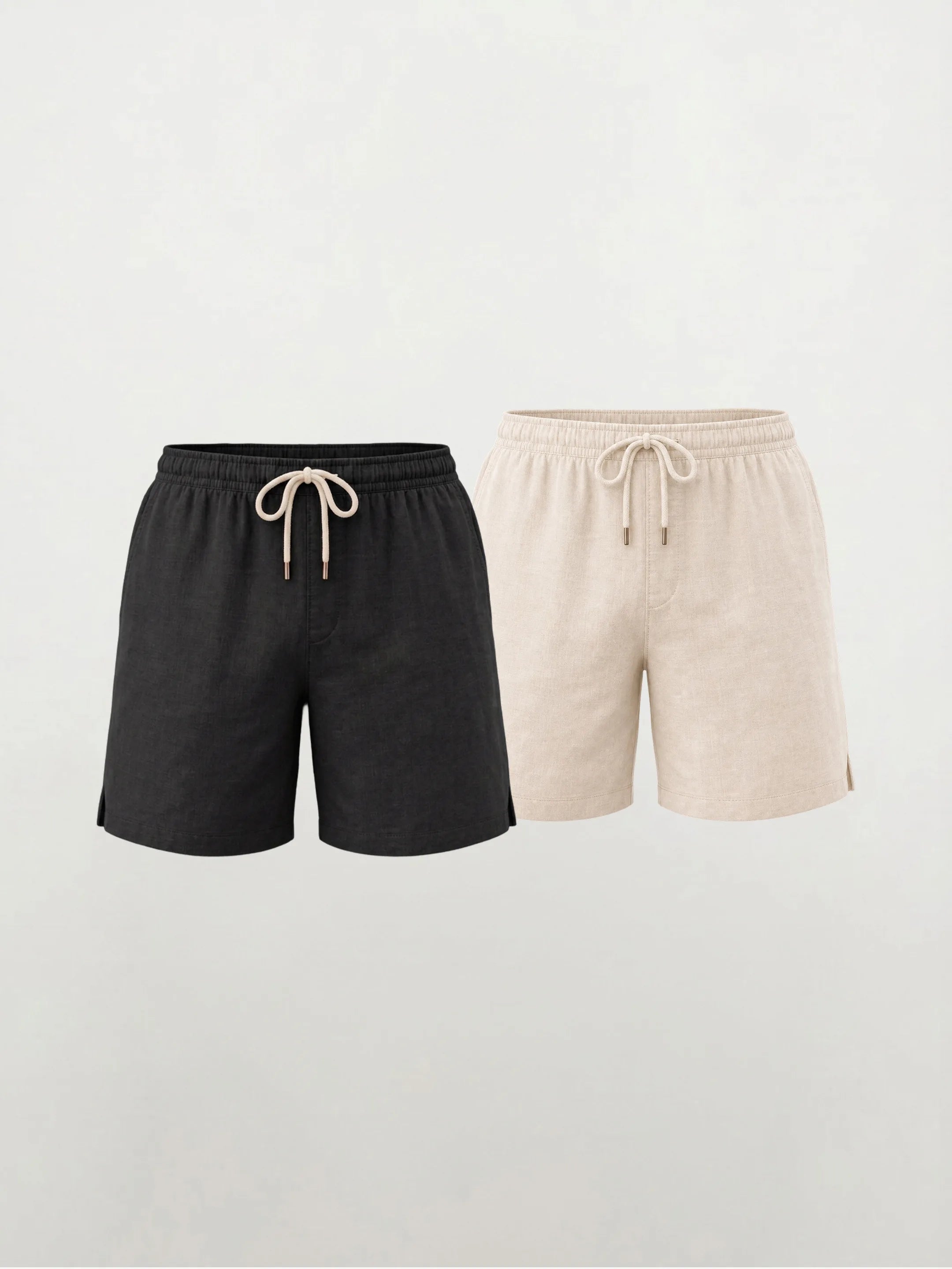 100% European Linen Casual Shorts — 2-Pack