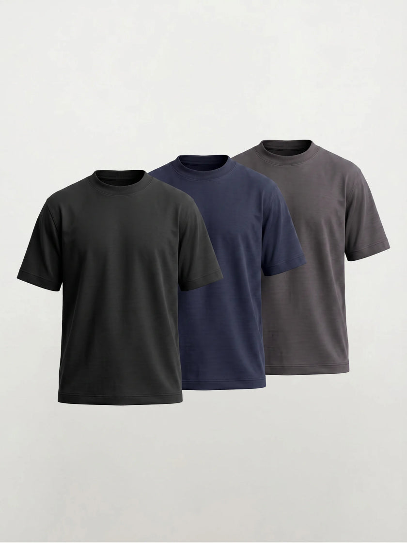 100 % Bio-Baumwolle Heavyweight Crew T-Shirt – 3er-Pack
