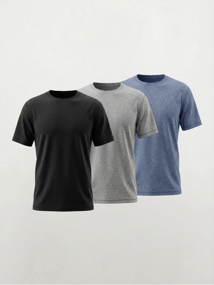 FlowBlend™ Active Crew Tee — 3er-Pack